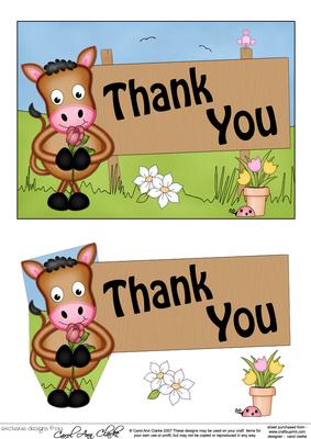 5x7 Gigi Horse Thank You 3D Step by Step Decoupage
