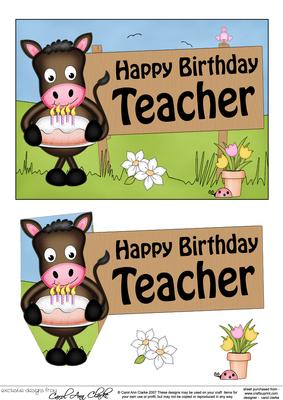 5x7 Gigi Horse Birthday Teacher 3D Step by Step Decoupage