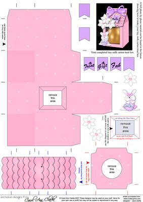 3D Little Bunny Tiny Easter Egg Milk Carton or Treat Box