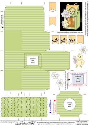 3D Little Chick Tiny Easter Egg Milk Carton or Treat Box