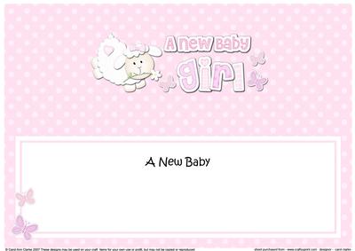 Little Lamb New Baby Girl Large Dl Insert