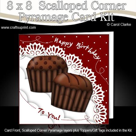 8 x 8 Birthday Chocolates Scalloped Corner Kit