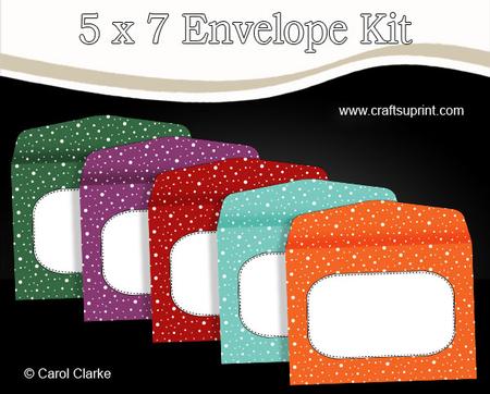 5 x 7 Deep Shades Christmas Snow Envelopes Kit