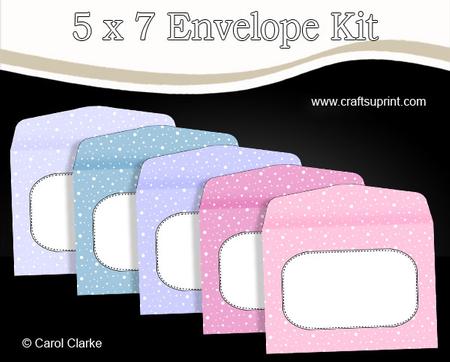 5 x 7 Pastel Shades Christmas Snow Envelopes Kit