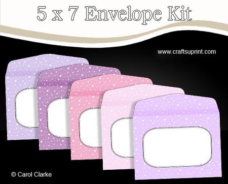 5 x 7 Pastel Shades Christmas Snow Envelopes Kit