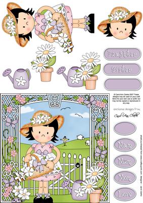 Girlz Suzi's Flowers Quick Card with 3D Decoupage