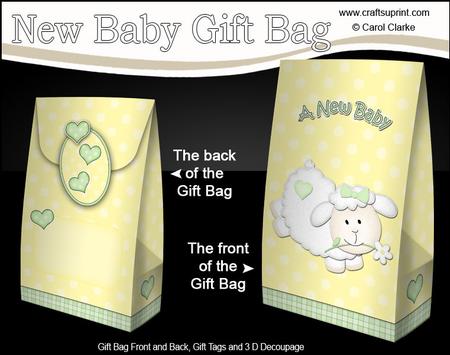 3D New Baby Little Lamb Gift Bag Mini Kit