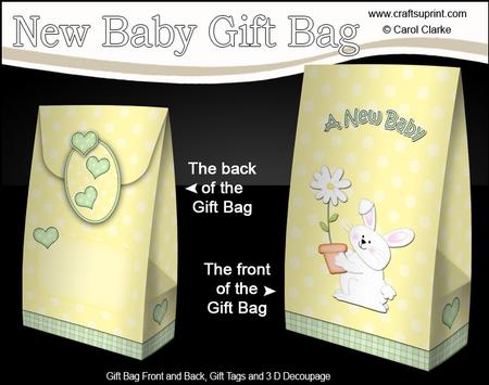 3D New Baby Little Bunny Gift Bag Mini Kit