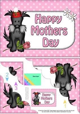 5x7 Hamish Scottie Dog Mothers Day Polka Dots Scallop Corner