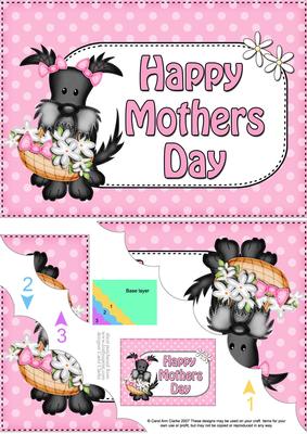 5x7 Maisie Scottie Dog Mothers Day Polka Dots Scallop Corner
