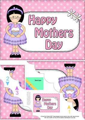 5x7 Girlz Roz Mothers Day Polka Dots Scallop Corner