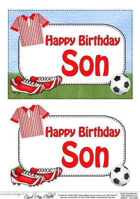 5x7 Birthday Son Football 3D Step by Step Decoupage