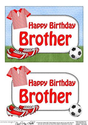5x7 Birthday Brother Football 3D Step by Step Decoupage