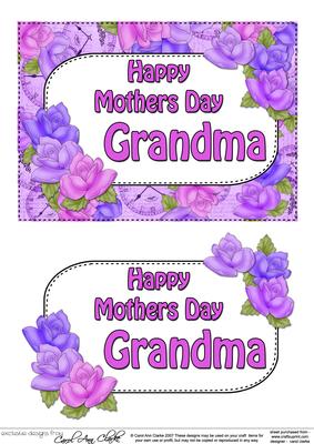 5x7 Mothers Day Grandma Time for Roses 3D Decoupage