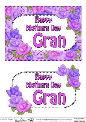 5x7 Mothers Day Gran Time for Roses 3D Decoupage