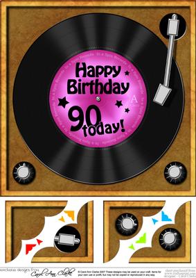 8 x 8 90th Birthday Record Scalloped Corner Topper