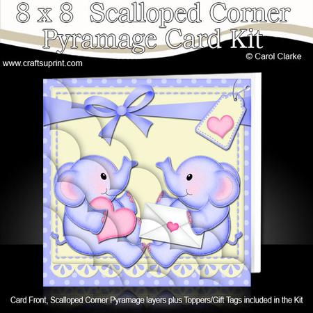 8 x 8 Baby Elephants Scalloped Corner Kit