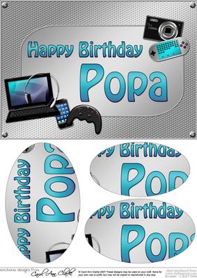 A5 Birthday Popa Gadgets N Gizmos Oval Pyramage Topper