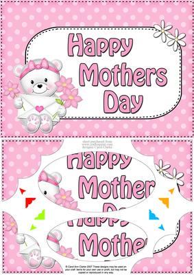A5 Teddy Tess Mothers Day Dots Scallop Corners & Pyramage