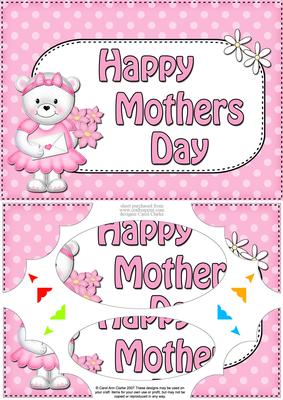 A5 Teddy Tess Mothers Day Dots Scallop Corners & Pyramage