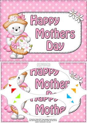 A5 Teddy Tess Mothers Day Dots Scallop Corners & Pyramage