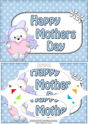 A5 Teddy Ed Mothers Day Dots Scallop Corners & Pyramage