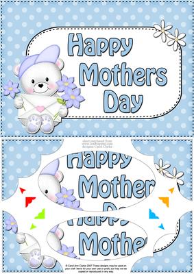 A5 Teddy Ed Mothers Day Dots Scallop Corners & Pyramage