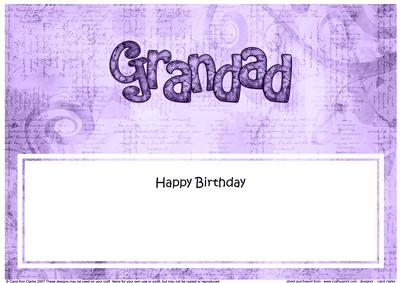 Birthday Grandad Clocks Matching Large Dl Insert