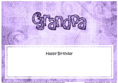 Birthday Grandpa Clocks Matching Large Dl Insert
