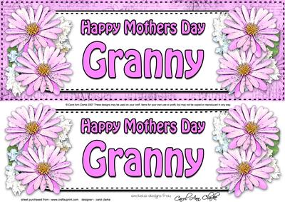 Large Dl Mothers Day Granny Daisies Floral 3D Decoupage