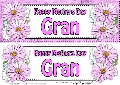 Large Dl Mothers Day Gran Daisies Floral 3D Decoupage