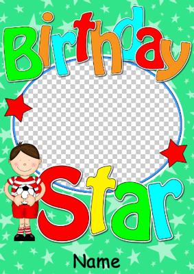 Birthday Football Star Photo Upload Card
