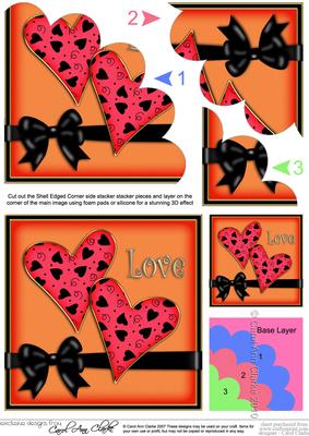 Love Hearts Shell Edged Corner Side Stacker