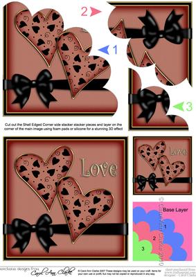 Love Hearts Shell Edged Corner Side Stacker