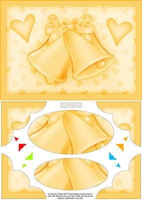 A5 Romantic Bells Scallop Corners and Pyramage