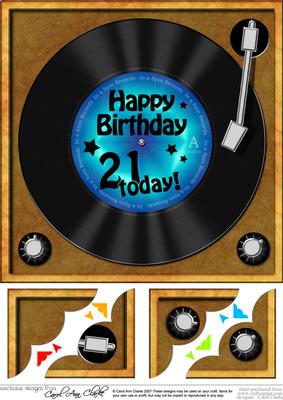 8 x 8 21st Birthday Record Scalloped Corner Topper
