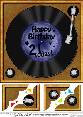 8 x 8 21st Birthday Record Scalloped Corner Topper