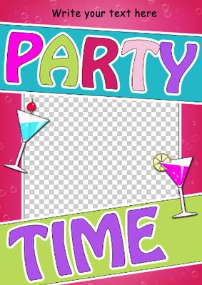 Party Time Cocktails Birthday Photo Upload Card