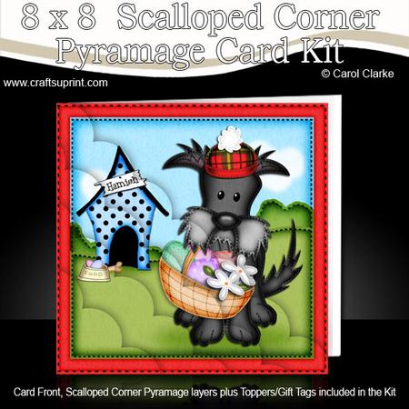 8x8 Hamish Scottie Dog's Easter Basket Scalloped Corner Kit