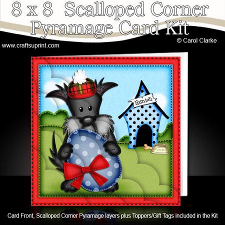 8x8 Hamish Scottie Dog's Easter Egg Scalloped Corner Kit