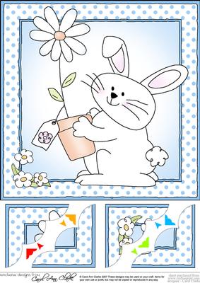8 x 8 Little Bunny Scalloped Corner Topper