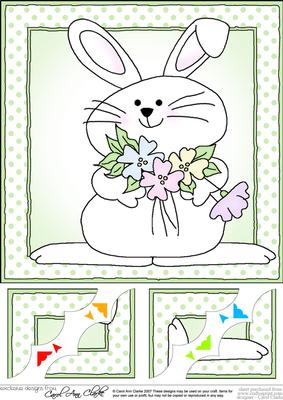 8 x 8 Little Bunny Scalloped Corner Topper