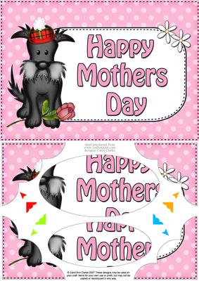 A5 Scottie Dog Mothers Day Dots Scallop Corners & Pyramage