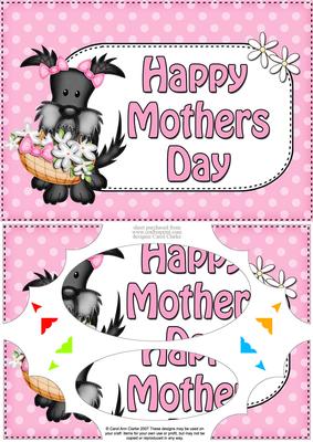 A5 Scottie Dog Mothers Day Dots Scallop Corners & Pyramage