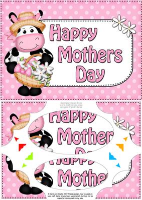 A5 Milly Moo Cow Mothers Day Dots Scallop Corners & Pyramage