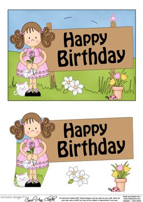 5x7 Girlz Zoe's Teddy Birthday Easicut 3D Decoupage