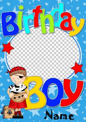 Birthday Pirate Photo Upload Card