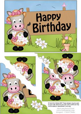 5x7 Gigi Horse Birthday Scallop Corner