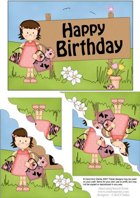 5x7 Girlz Suzi Birthday Scallop Corner