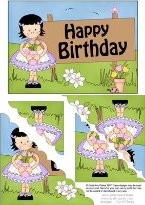 5x7 Girlz Suzi Birthday Scallop Corner